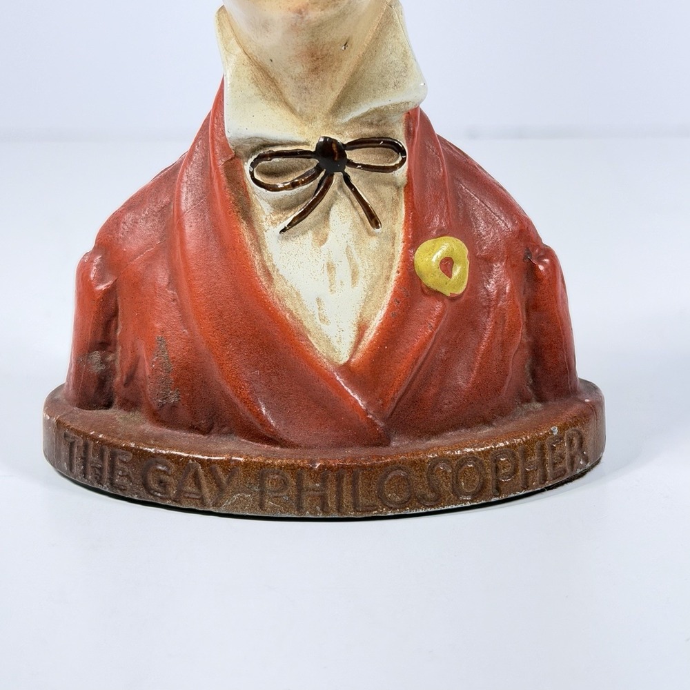 Vintage The Gay Philosopher Bust Figurine Chalkware Art Statue Retro - Picture 6 of 7